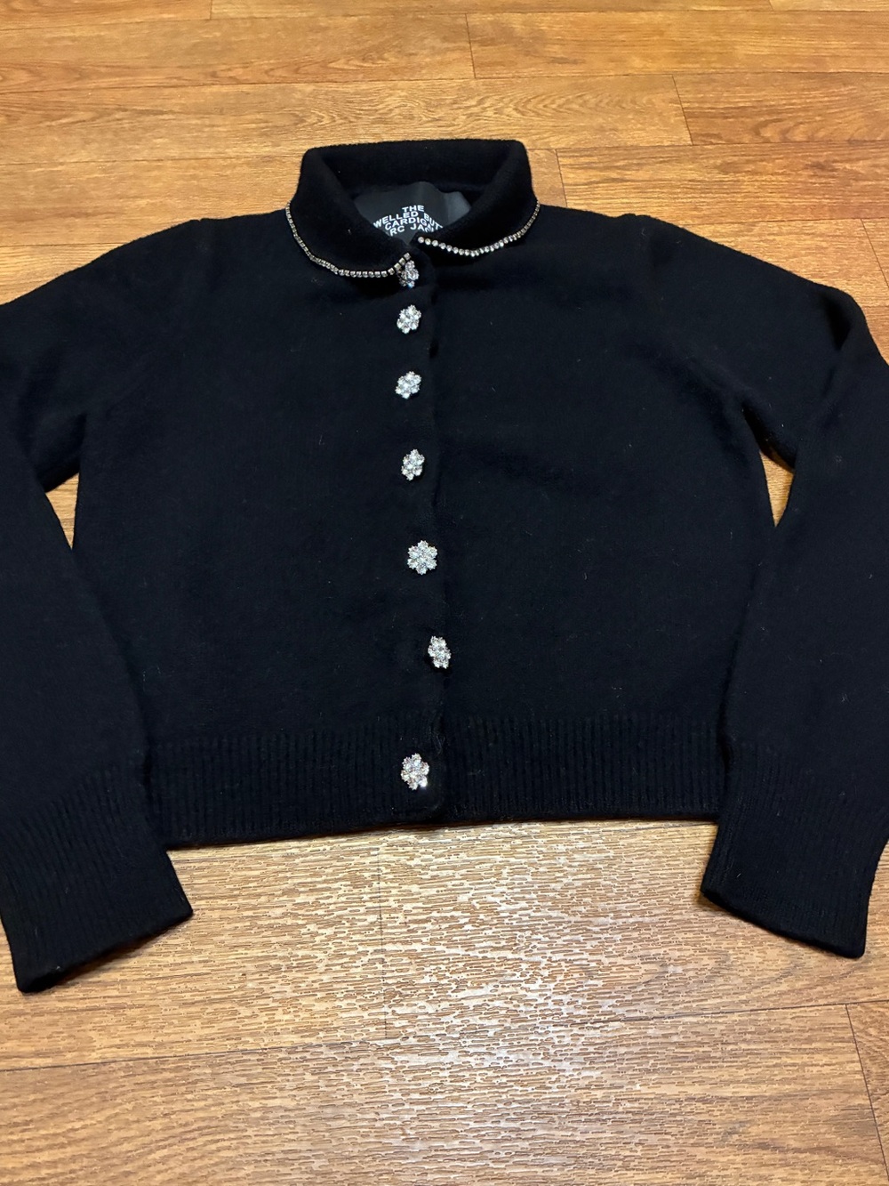 Girl’s Crystal-Button Black Marc Jacobs Sweater Cardigan